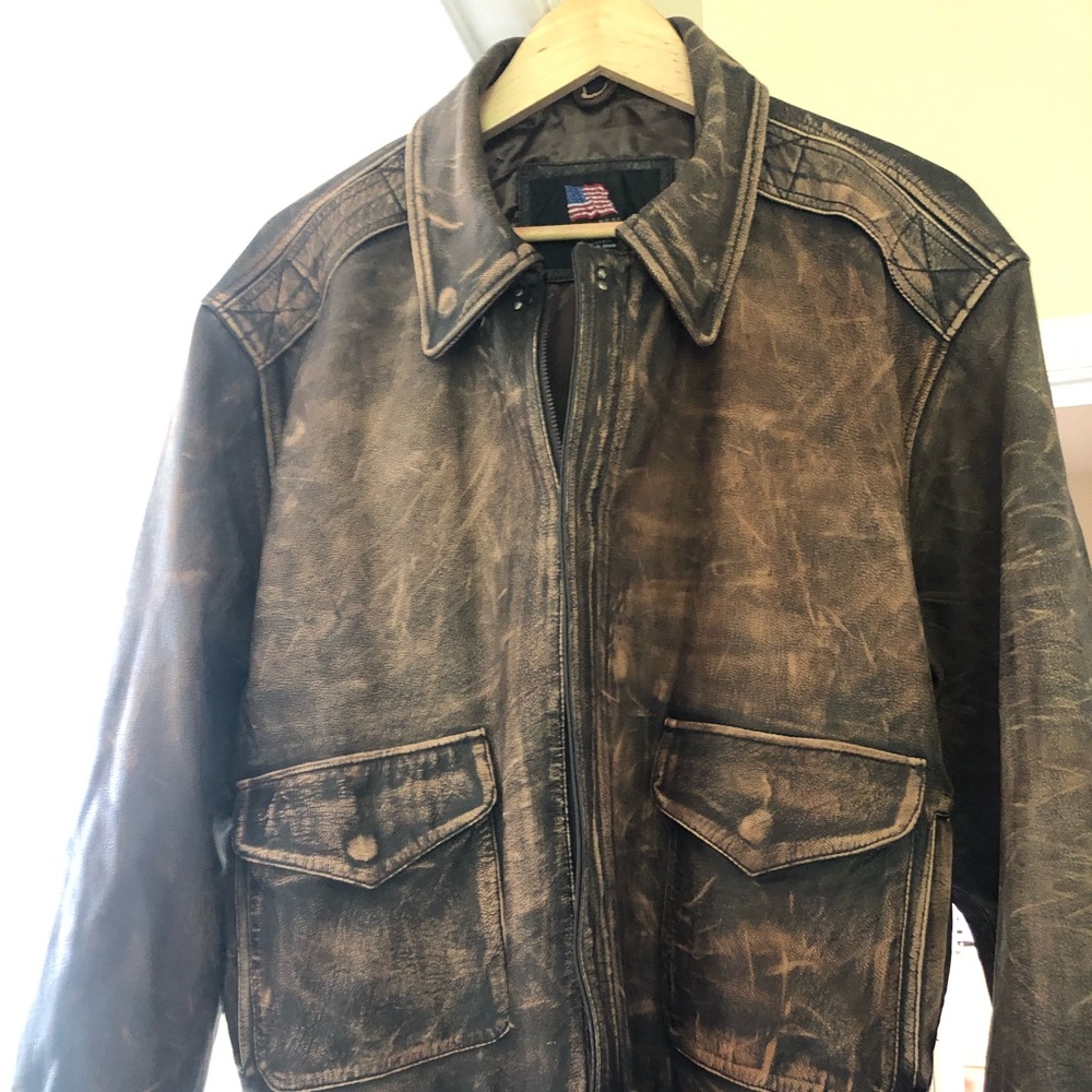 Brown Leather vintage US Wings Jacket